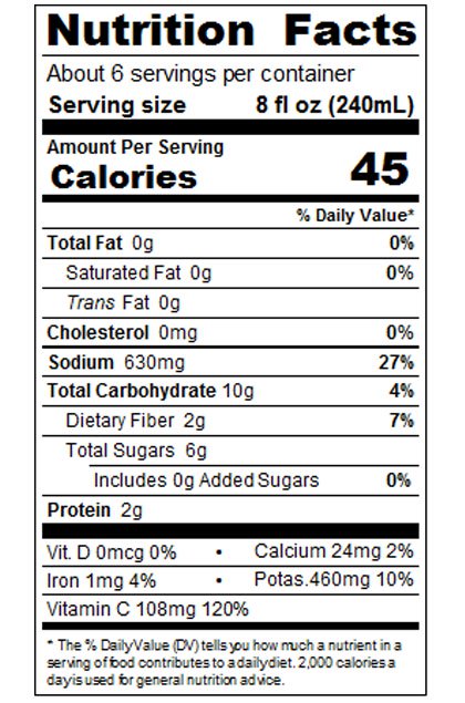 46 fl oz Tomato Juice from Concentrate with 120% Vitamin C – Can Image:2