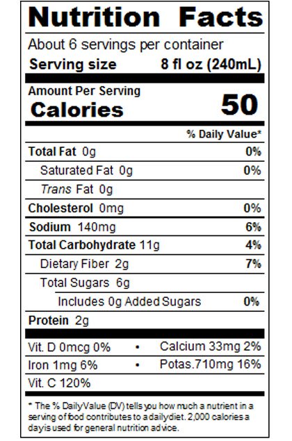 46 fl oz Low Sodium Vegetable Juice from Concentrate – V Style Image:2