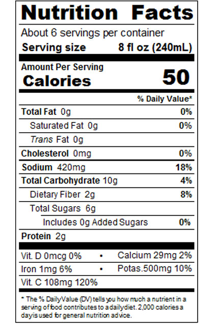 46 fl oz Spicy Vegetable Juice from Concentrate – V Style Image:2