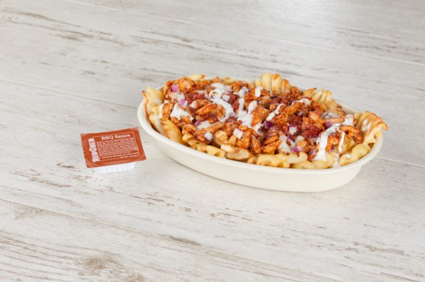 Cheesy BBQ Nacho Waffle Fries