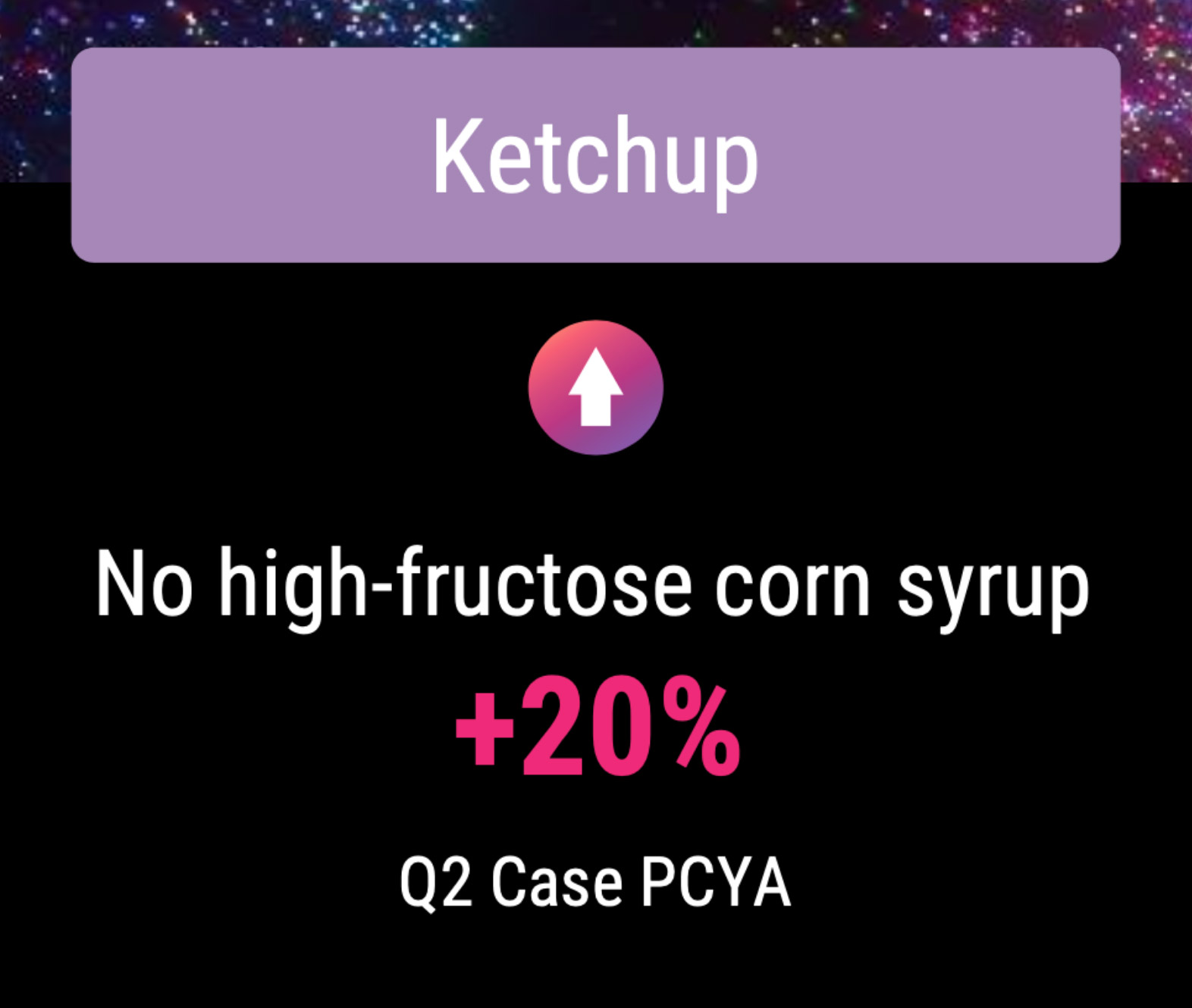 Circana notes a 20% increase in foodservice case orders for ketchup with no high-fructose corn syrup.