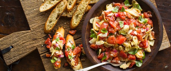 Artichoke and Tomato Crostini