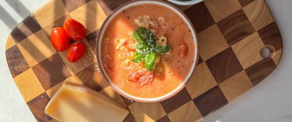 Baked Feta Pasta Soup
