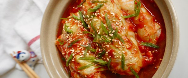 Tofu Cabbage Rolls in Tomato Stew