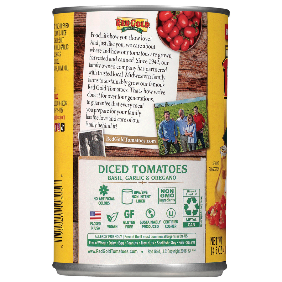Diced Tomatoes with Basil, Garlic & Oregano 14.5 oz Image:2