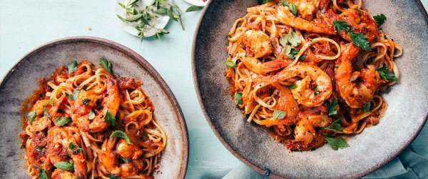 Shrimp Fra Diavolo with Linguine