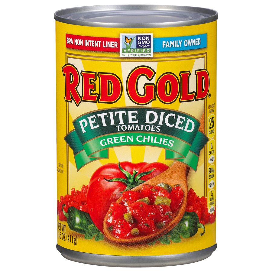 Petite Diced Tomatoes with Green Chilies 14.5 oz Image:1
