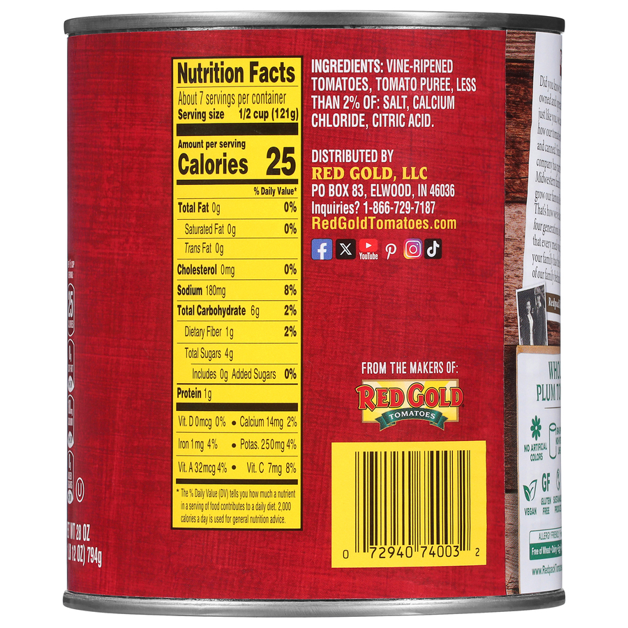 Whole Peeled Plum Tomatoes 28 oz Image:3