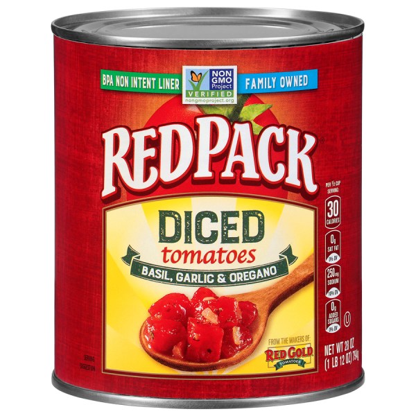 Redpack Diced Tomatoes Basil, Garlic & Oregano 28 oz