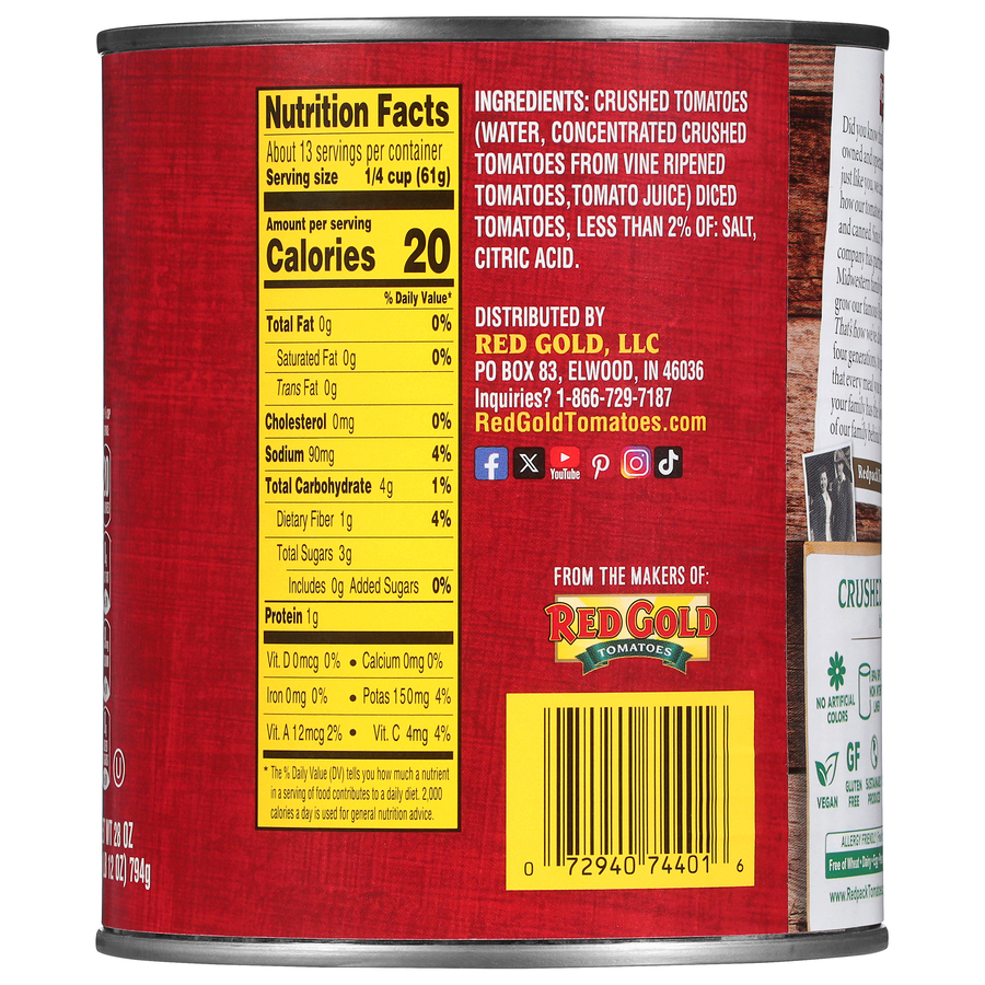 Canned Crushed Tomato in Puree 28 oz Image:3