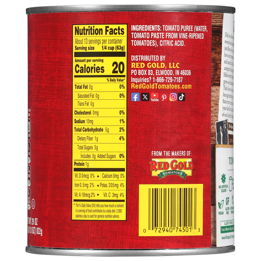 Redpack Canned Tomato Puree 29 oz Image:3