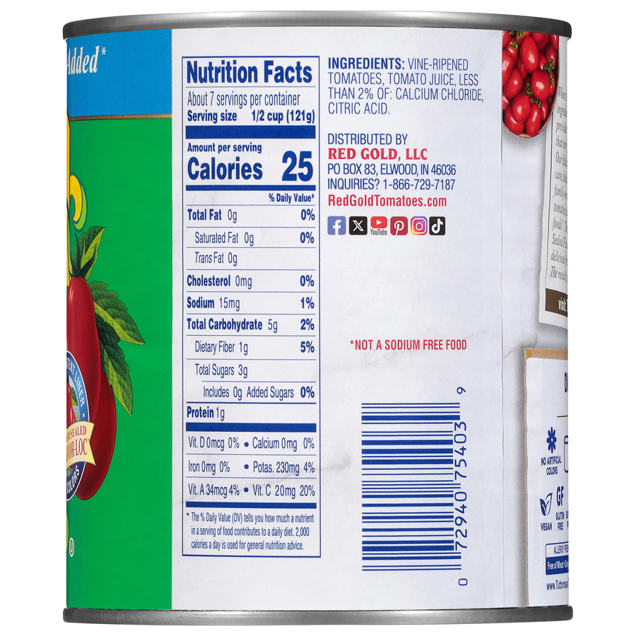 No Salt Added Diced Tomatoes 28 oz Image:3