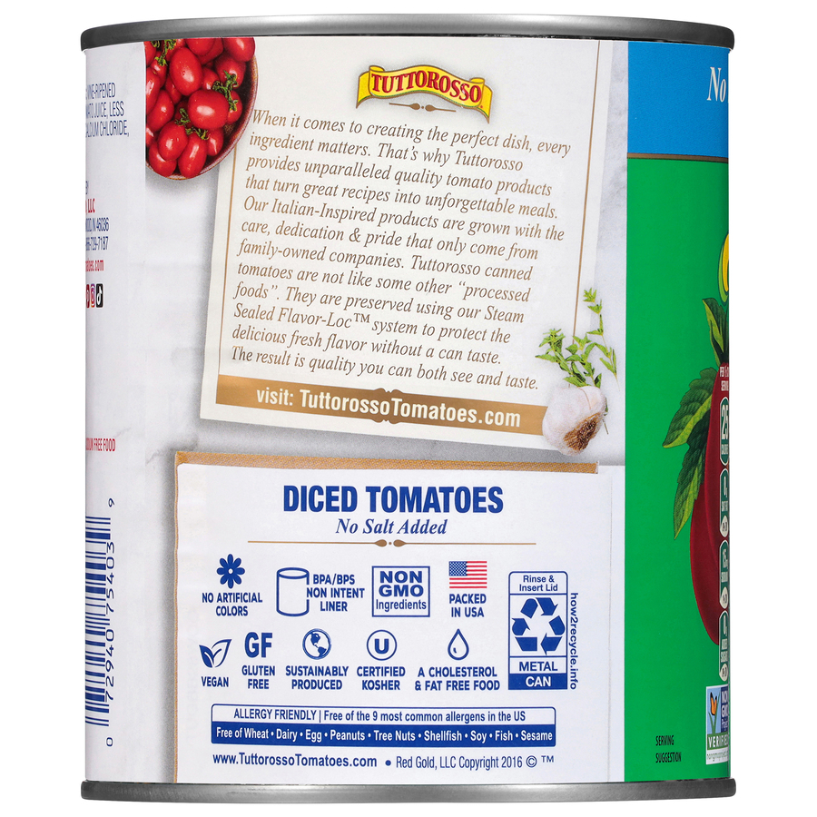 No Salt Added Diced Tomatoes 28 oz Image:2