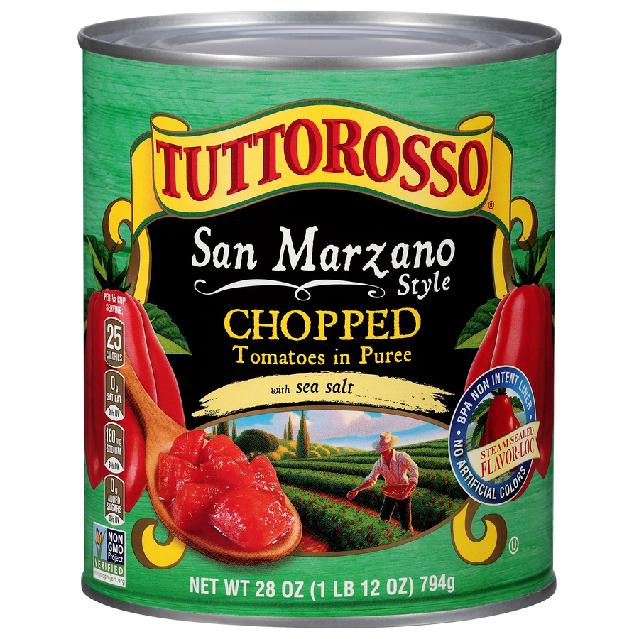 San Marzano Style Chopped Tomatoes in Puree with Sea Salt 28 oz Image:1