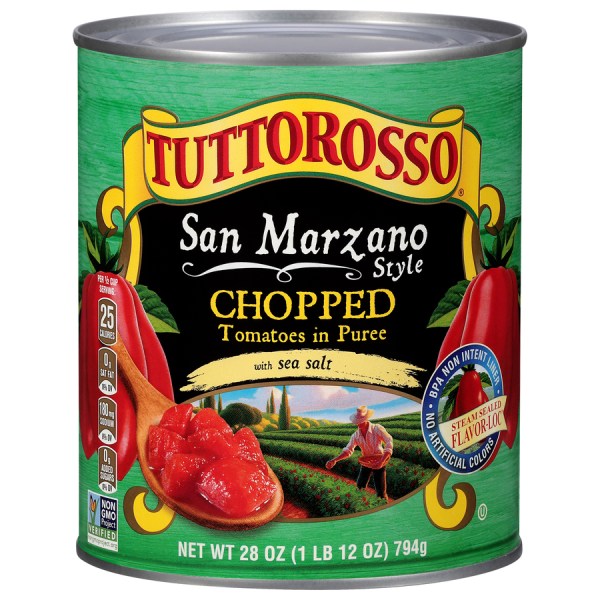San Marzano Style Chopped Tomatoes in Puree with Sea Salt 28 oz