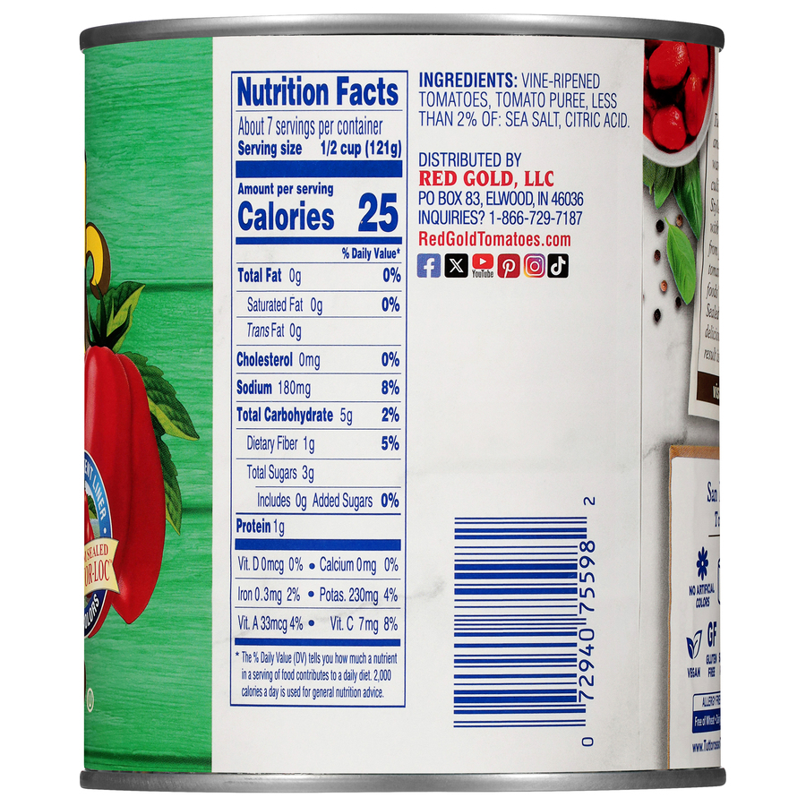 San Marzano Style Chopped Tomatoes in Puree with Sea Salt 28 oz Image:3