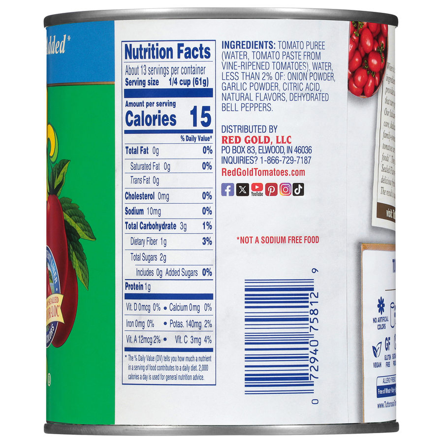 No Salt Added Tomato Sauce 28 oz Image:3
