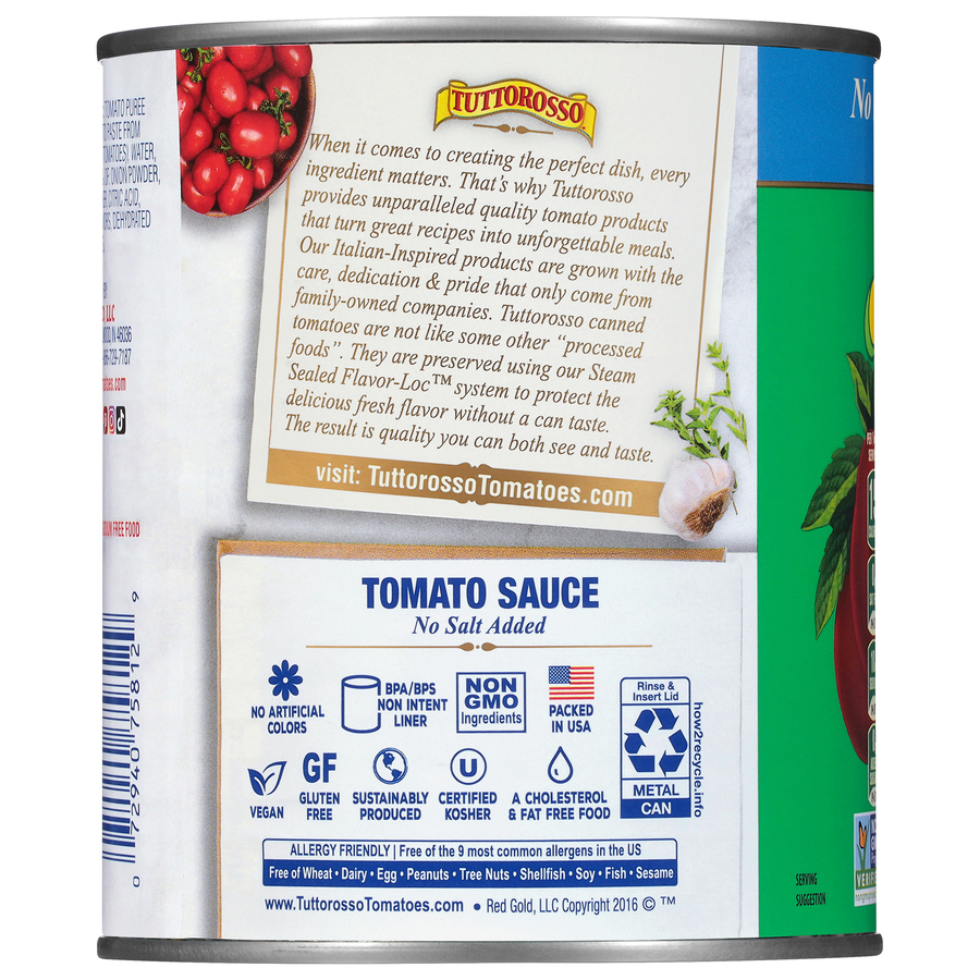No Salt Added Tomato Sauce 28 oz Image:2