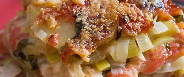Tomato, Potato and Leek Gratin by Chef Hugh Acheson