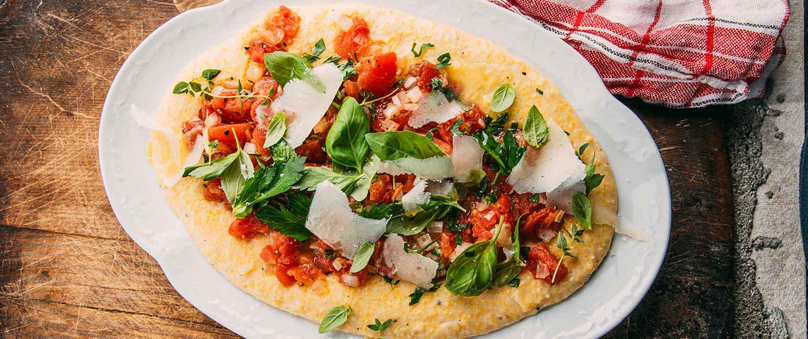 Mascarpone Polenta with Tomatoes