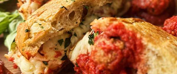 Meatball Stuffed Garlic Bread