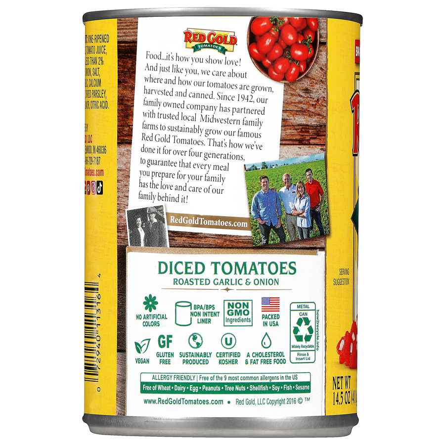 Canned Diced Tomatoes with Roasted Garlic & Onion 14.5 oz Image:2