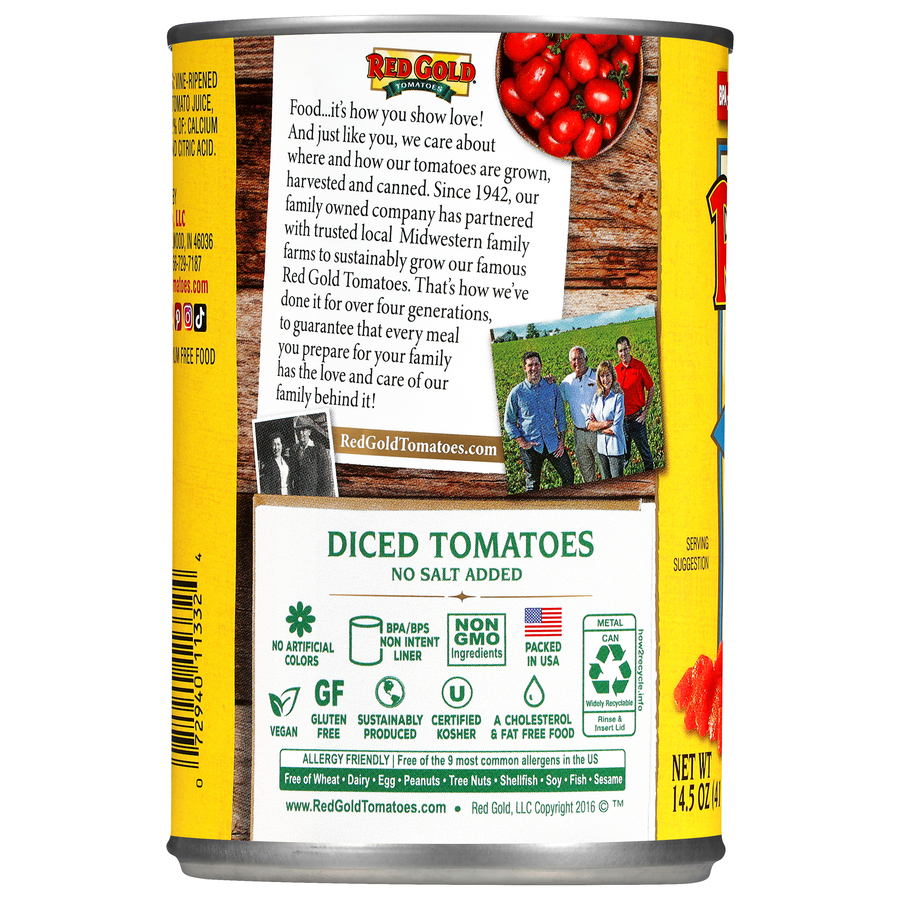 Canned Diced Tomatoes No Salt Added 14.5 oz Image:2