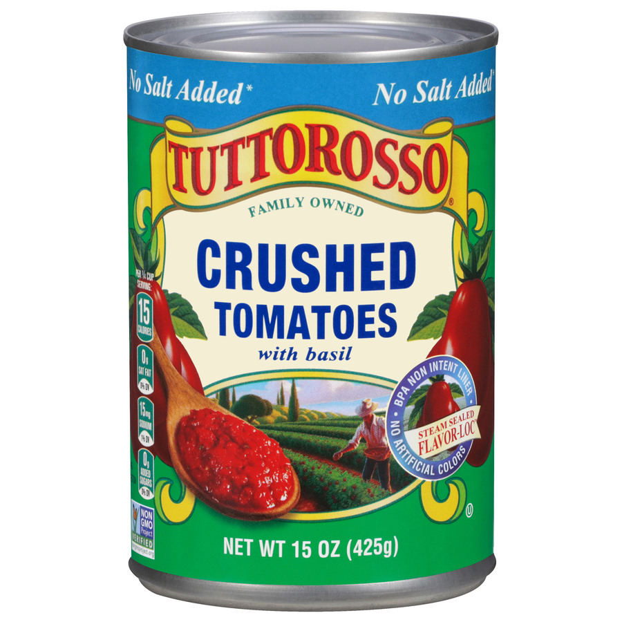 No Salt Added Crushed Tomatoes with Basil 15 oz. Image:1