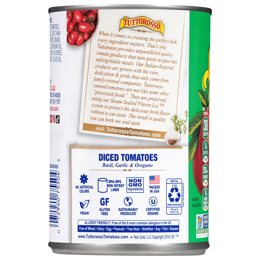Diced Tomatoes Basil, Garlic & Oregano 14.5 oz Image:2