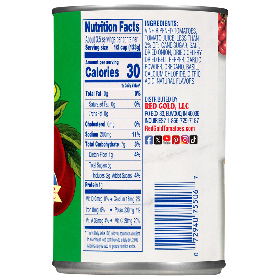 Stewed Tomatoes Basil, Garlic & Oregano 14.5 oz Image:3