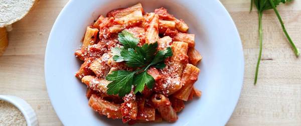 Easy Creamy San Marzano Tomato Rigatoni