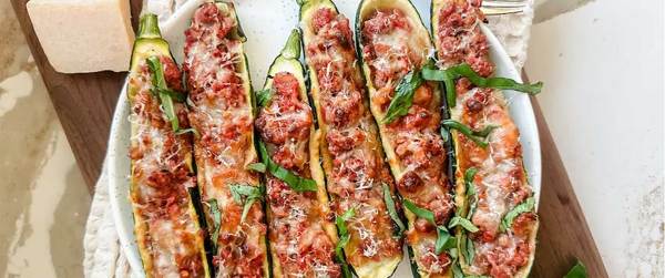 Grilled Zucchini Lasagna Boats