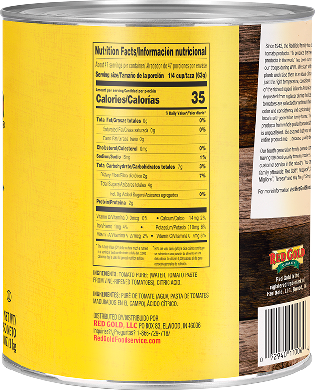 #10 Red Gold® Tomato Puree 1.06 Specific Gravity Extra Heavy Image:3