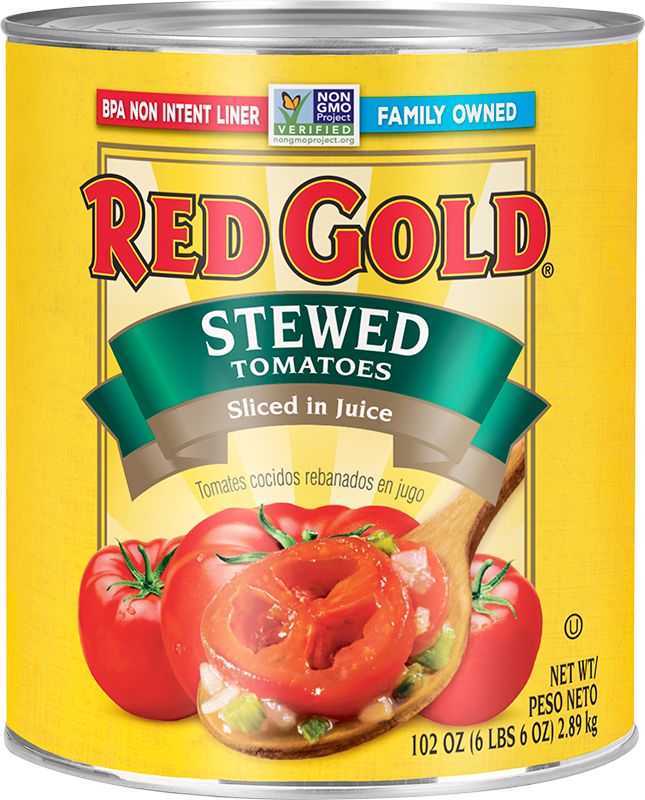 #10 Red Gold® Stewed Tomatoes Sliced in Juice Image:1