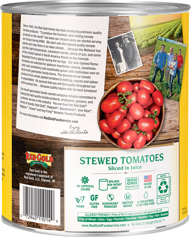 #10 Red Gold® Stewed Tomatoes Sliced in Juice Image:2