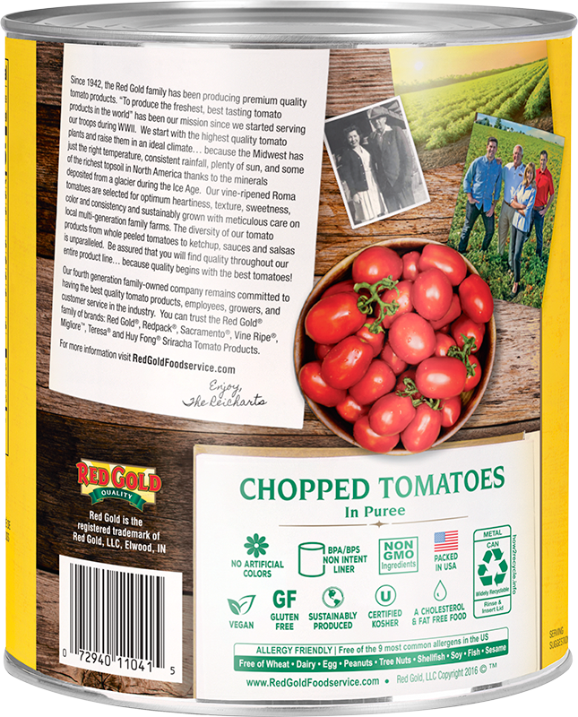 Red Gold® Canned Chopped Tomatoes in Puree #10 Cans Image:2