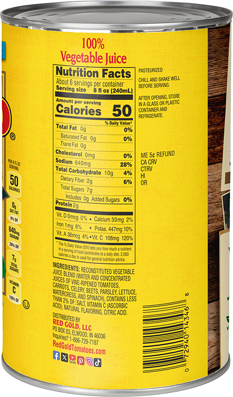 46 oz Red Gold® Vegetable Juice Image:3
