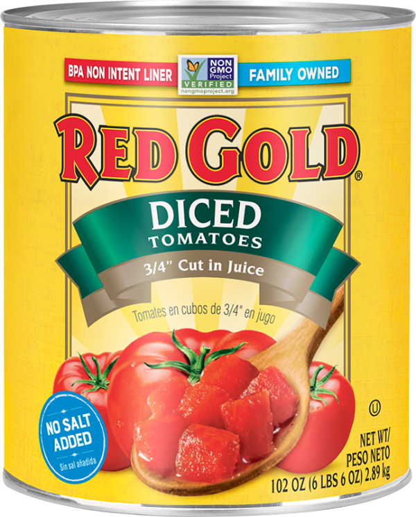 #10 Red Gold® No Salt Added Diced Tomatoes 3/4″ cut in Juice