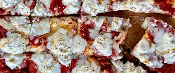 Grilled Hot Honey Pizza with Pepperoni & Stracciatella