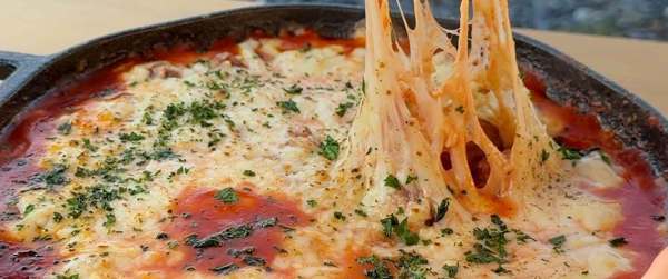 Cheesy Skillet Meatball Dip