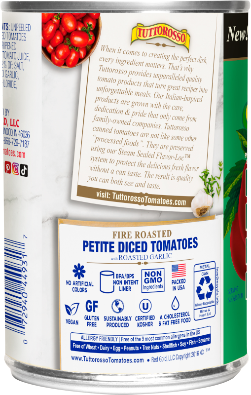 Fire Roasted Petite Diced Tomatoes with Roasted Garlic Image:2