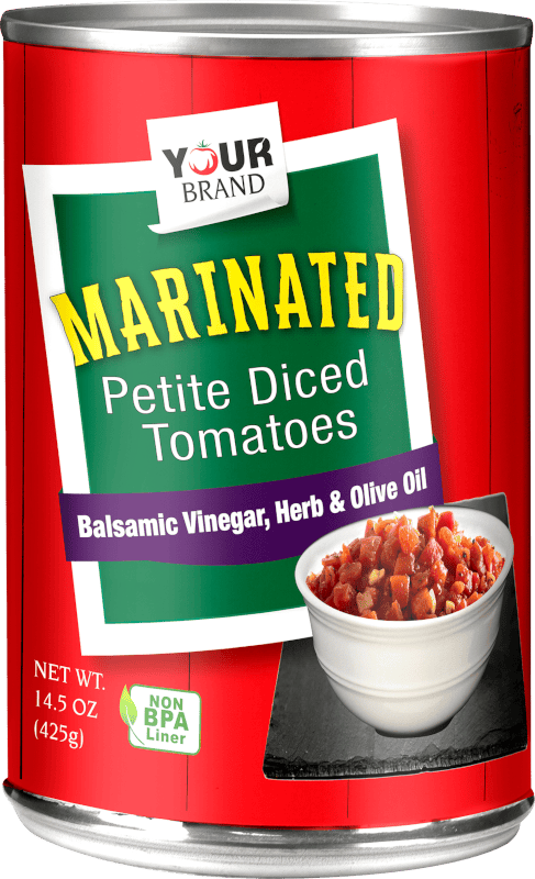 14.5 oz Petite Diced Marinated in Balsamic Vinegar, Olive Oil and Herbs
