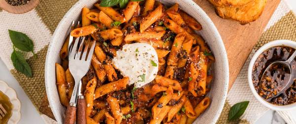 Gochujang Tomato Burrata Pasta